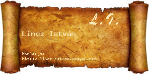 Lincz István névjegykártya